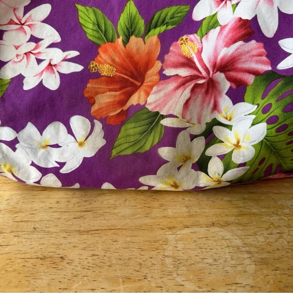 Nani Island Purple Floral Hobo Bag Canvas